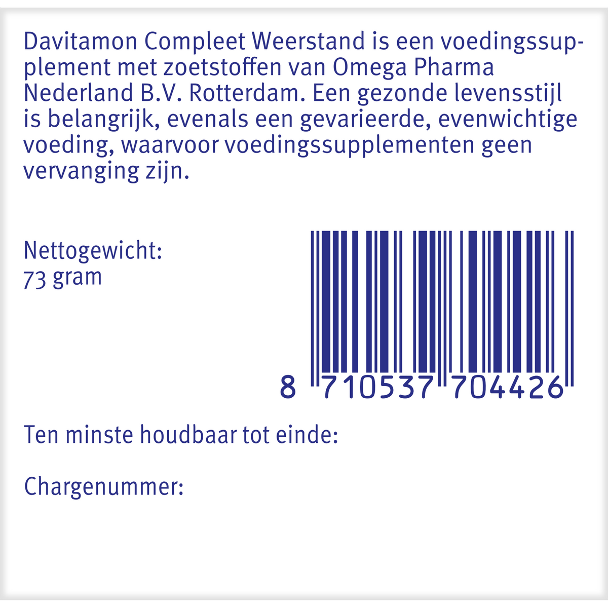Davitamon Compleet weerstand kauwvitamines aardbei 60.00 Kauwtabletten