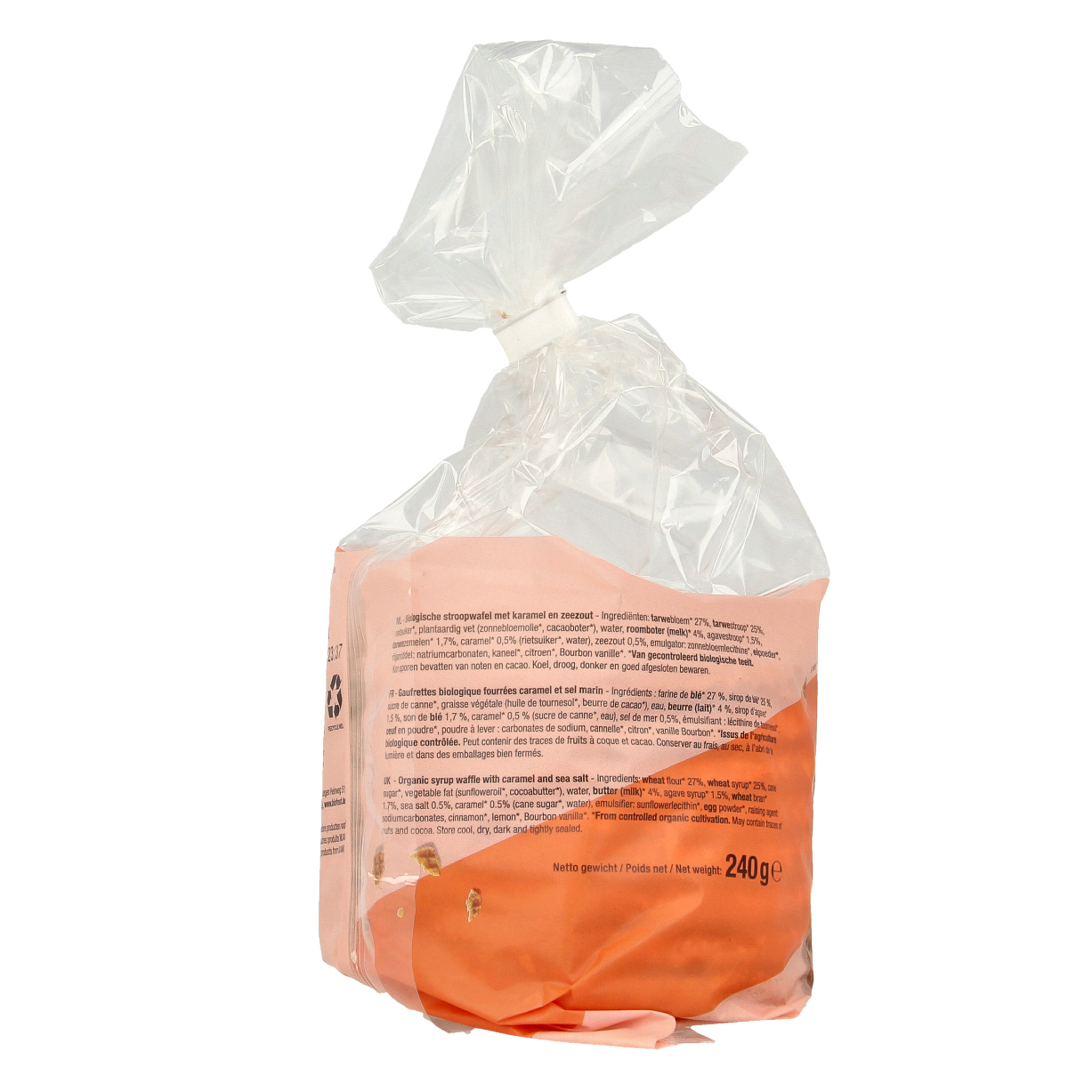 Mjam Stroopwafel karamel zeezout bio 240.00 Gram