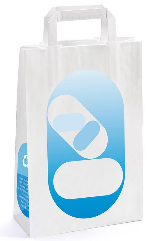 Brocacef Draagtas papier 450x170x430mm Recycled wit 150.00 Stuks