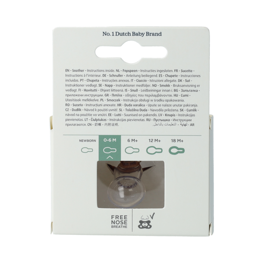 Difrax Fopspeen natural 0-6 maanden assorti 1.00 Stuks