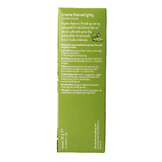 Piramide Groene thee & earl grey eko bio 20.00 Zakjes