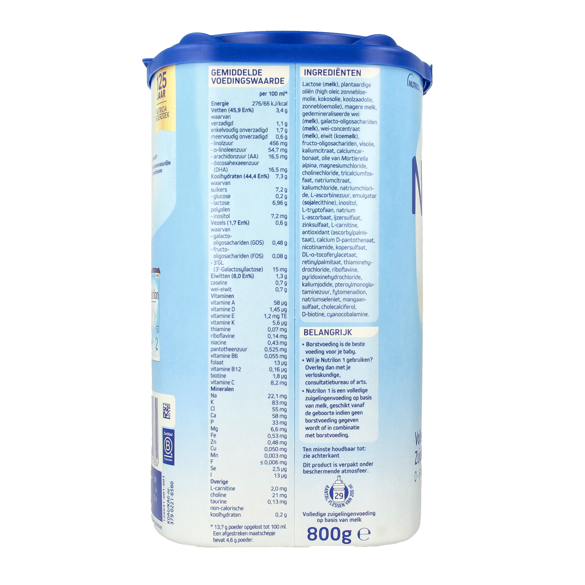 Nutrilon Volledige Zuigelingenvoeding 1 800.00 Gram