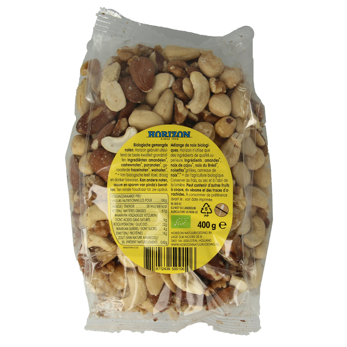 Horizon Gemengde noten bio 400.00 Gram