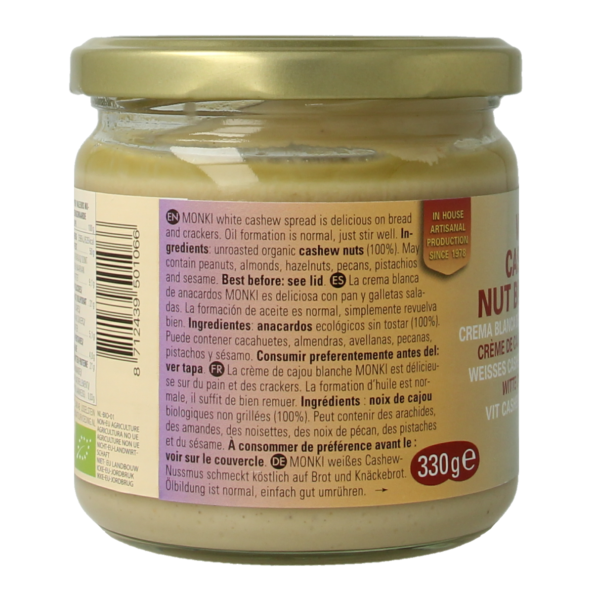 Monki Witte cashewpasta bio 330.00 Gram