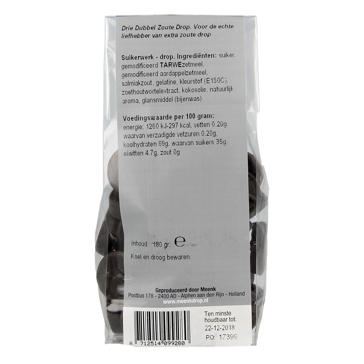 Meenk 3 Dubbel zoute drop 180.00 Gram