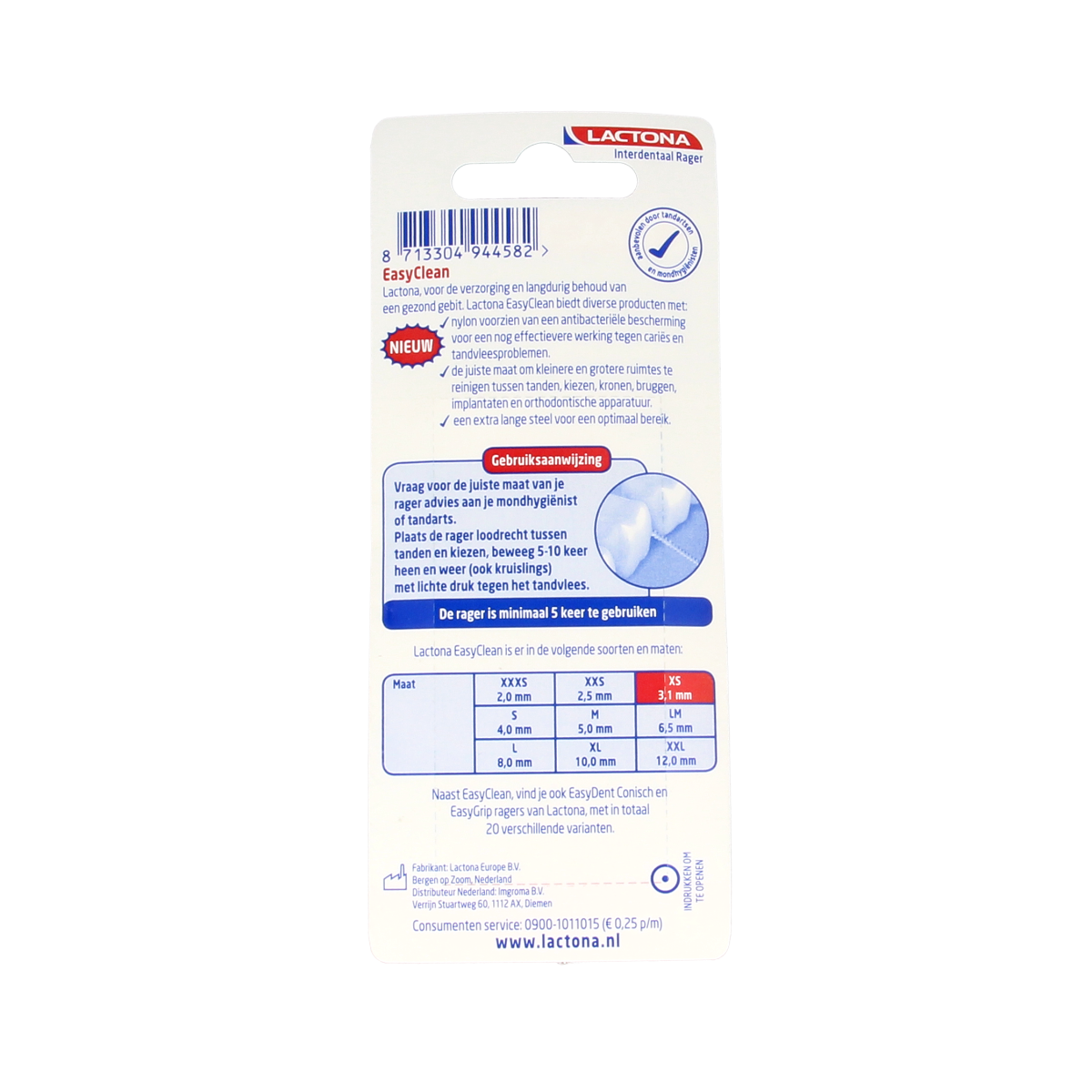 Lactona Easyclean XS 3.1mm 8.00 Stuks