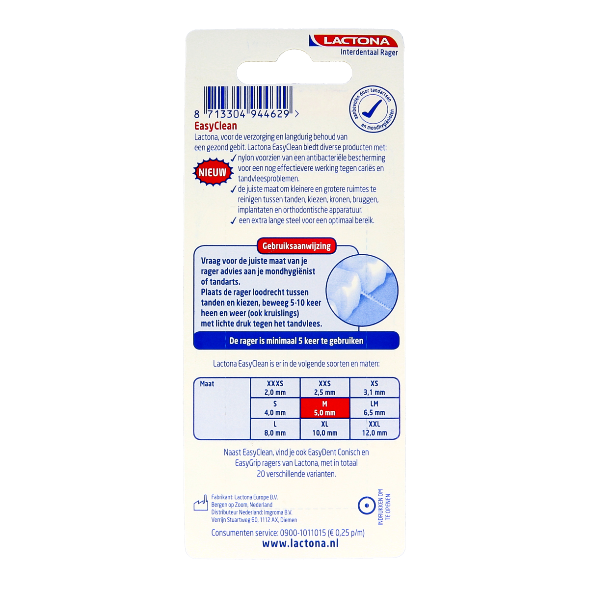Lactona Easyclean M 5.0mm 8.00 Stuks