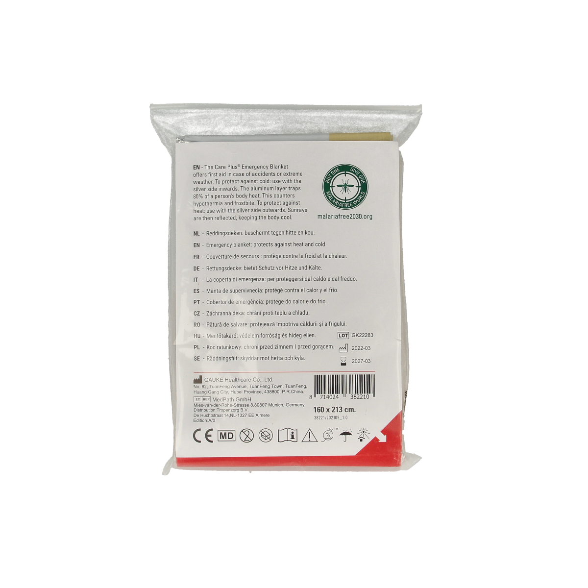 Care Plus Emergency blanket gold/silver 1.00 Stuks