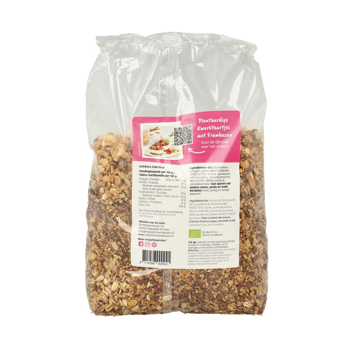 De Halm Granola eiwitrijk bio 1.00 Kilogram