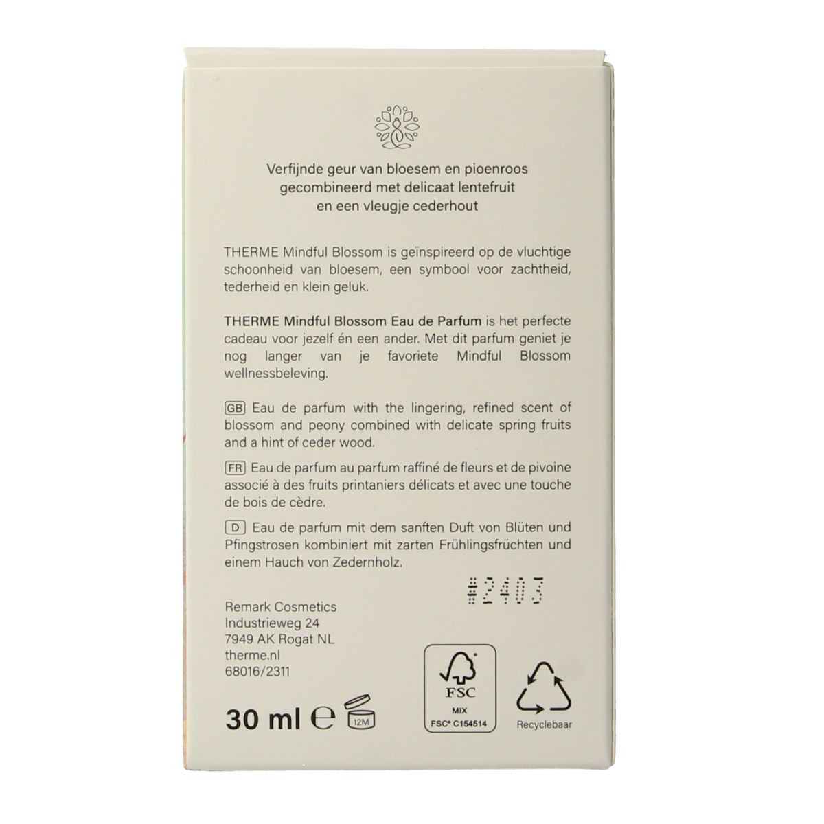 Therme Mindful blossom eau de parfum 30.00 Milliliter