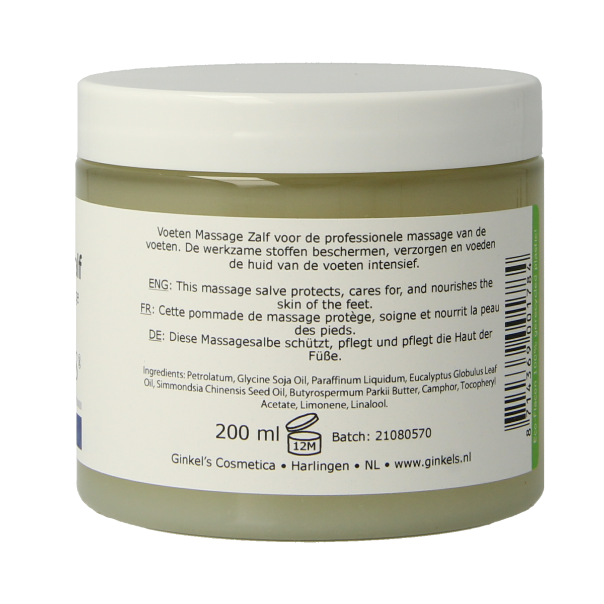 Ginkel's Voeten massagezalf 200.00 Milliliter