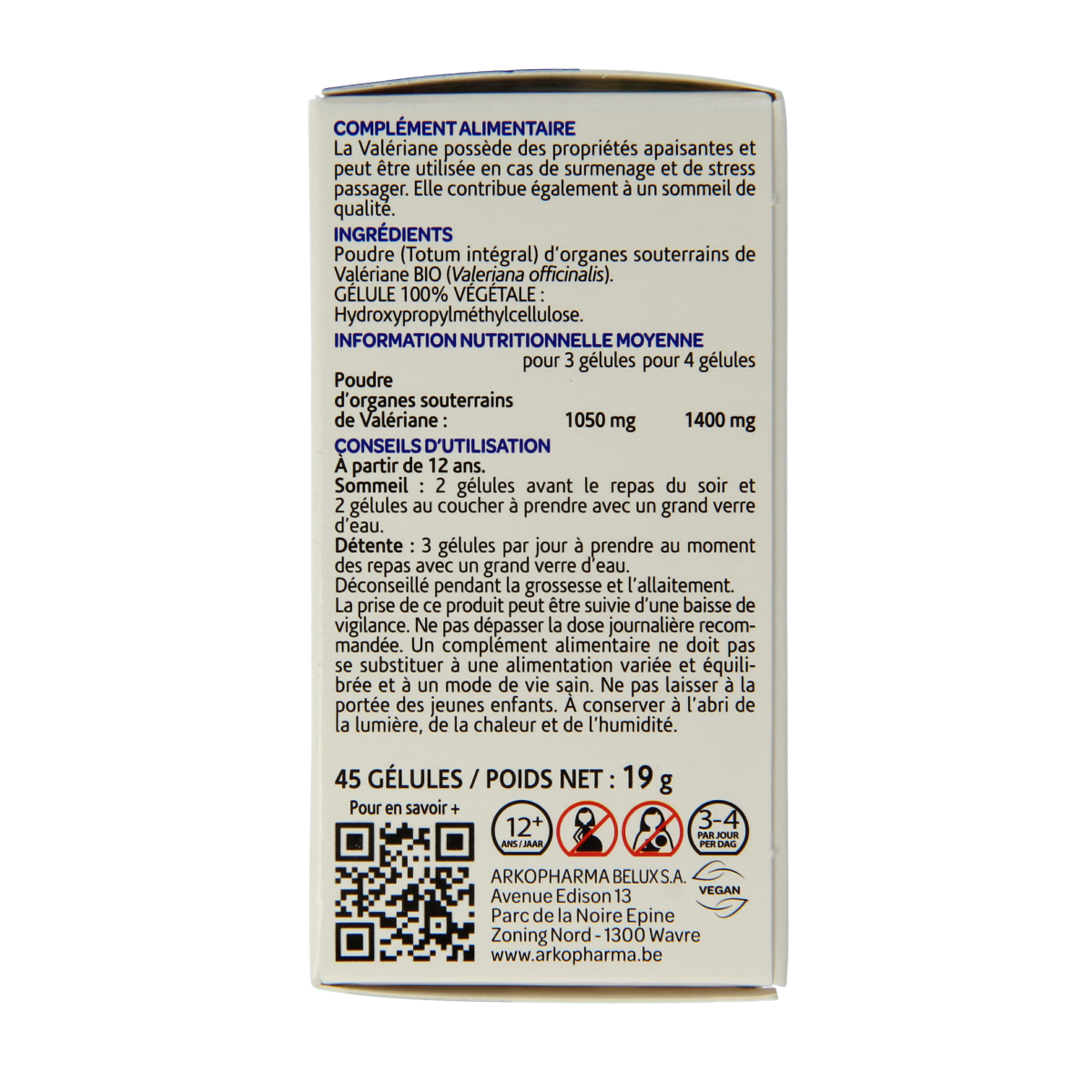 Arkocaps Valeriaan bio 45.00 Capsules