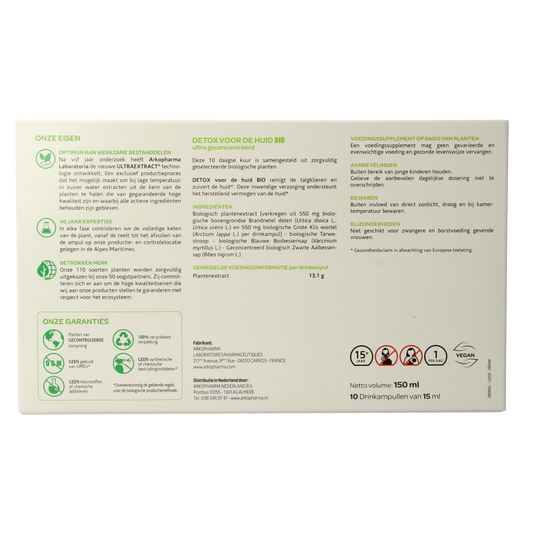 Arkofluids Detox huid bio 10.00 Ampullen