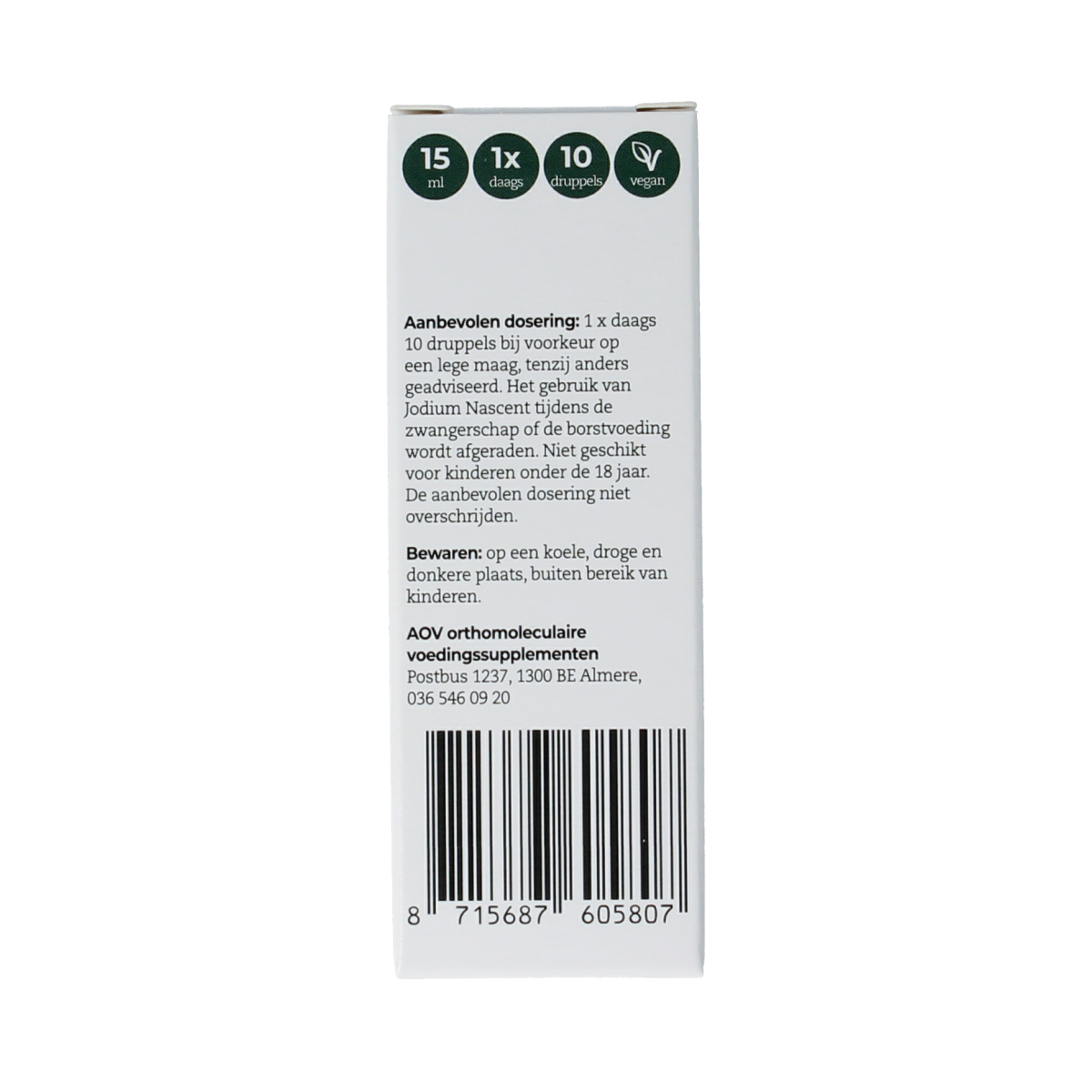AOV 580 Jodium nascent 150mcg 15.00 Milliliter