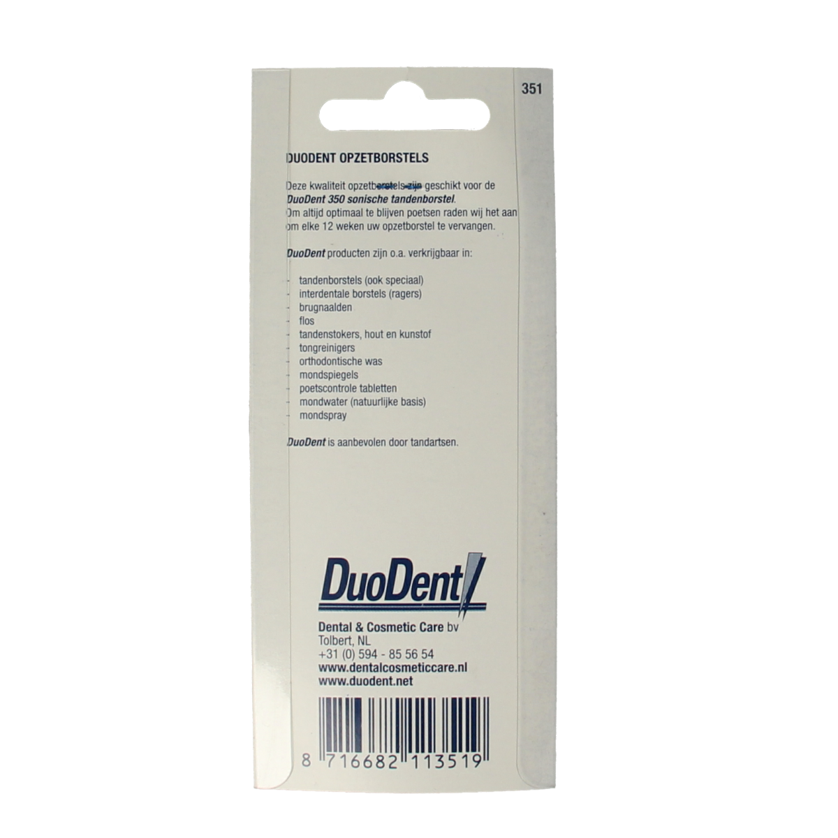 Duodent Replacement opzetborstels 350 sonisch 3.00 Stuks