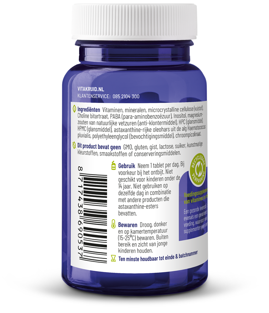 Vitakruid Multi Dag HD 100% Vegan 30.00 Tabletten