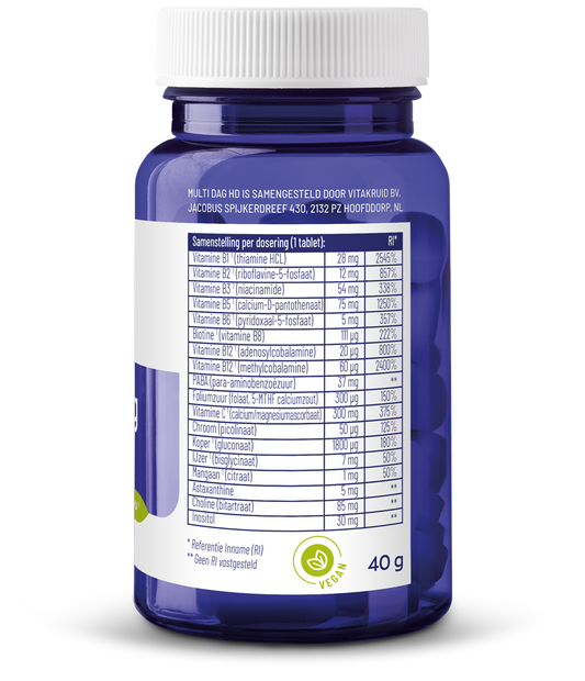 Vitakruid Multi Dag HD 100% Vegan 30.00 Tabletten