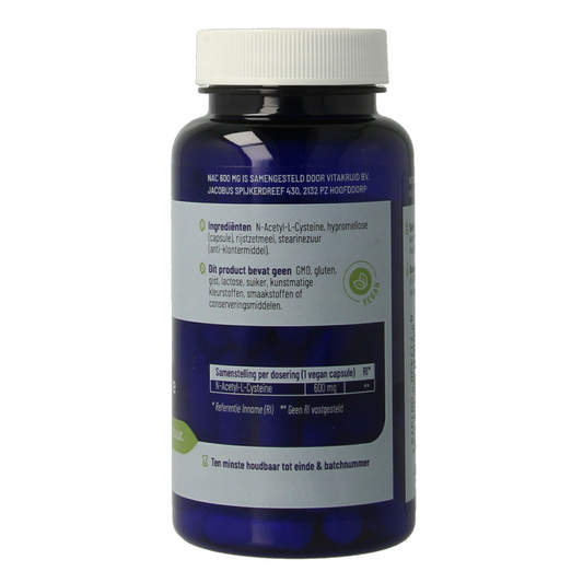 Vitakruid NAC 600mg N-Acetyl-L-Cysteine 60.00 Vegetarische capsules