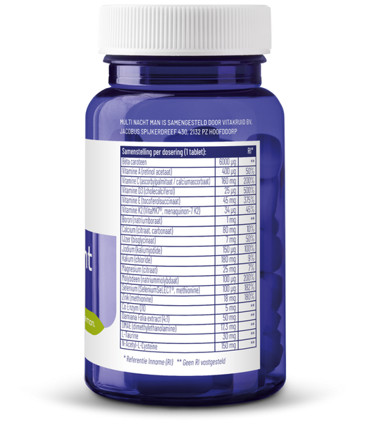 Vitakruid Multi Nacht Man 100% Vegan 30.00 Tabletten