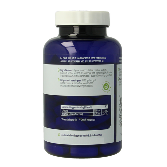 Vitakruid L-Lysine 1000mg met vitamine C 90.00 Tabletten