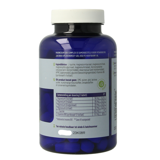 Vitakruid Magnesium 200 Complex Tauraat Malaat Bisglycinaat 90.00 Tabletten