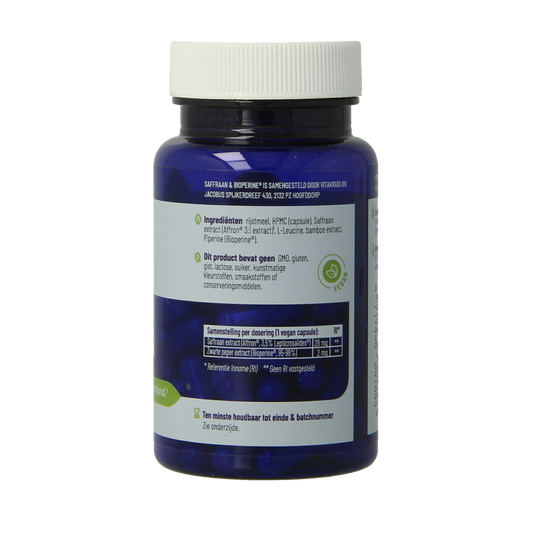 Vitakruid Saffraan 28 mg (Affron) & Bioperine 60.00 Vegetarische capsules
