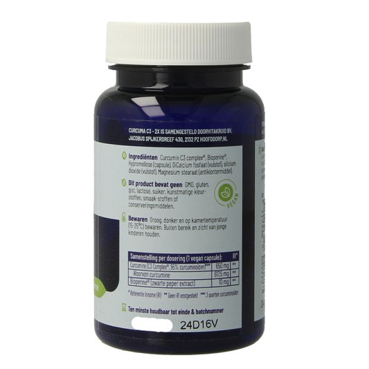 Vitakruid Curcuma C3-2X (95% curcuminoiden) met Bioperine 30.00 Vegetarische capsules