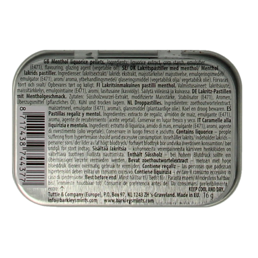 Barkleys Liquorice pellets menthol 16.00 Gram
