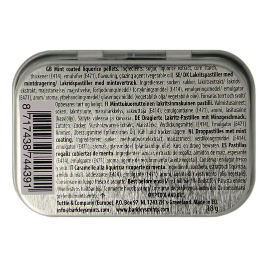 Barkleys Liquorice pellets mint coated 18.00 Gram