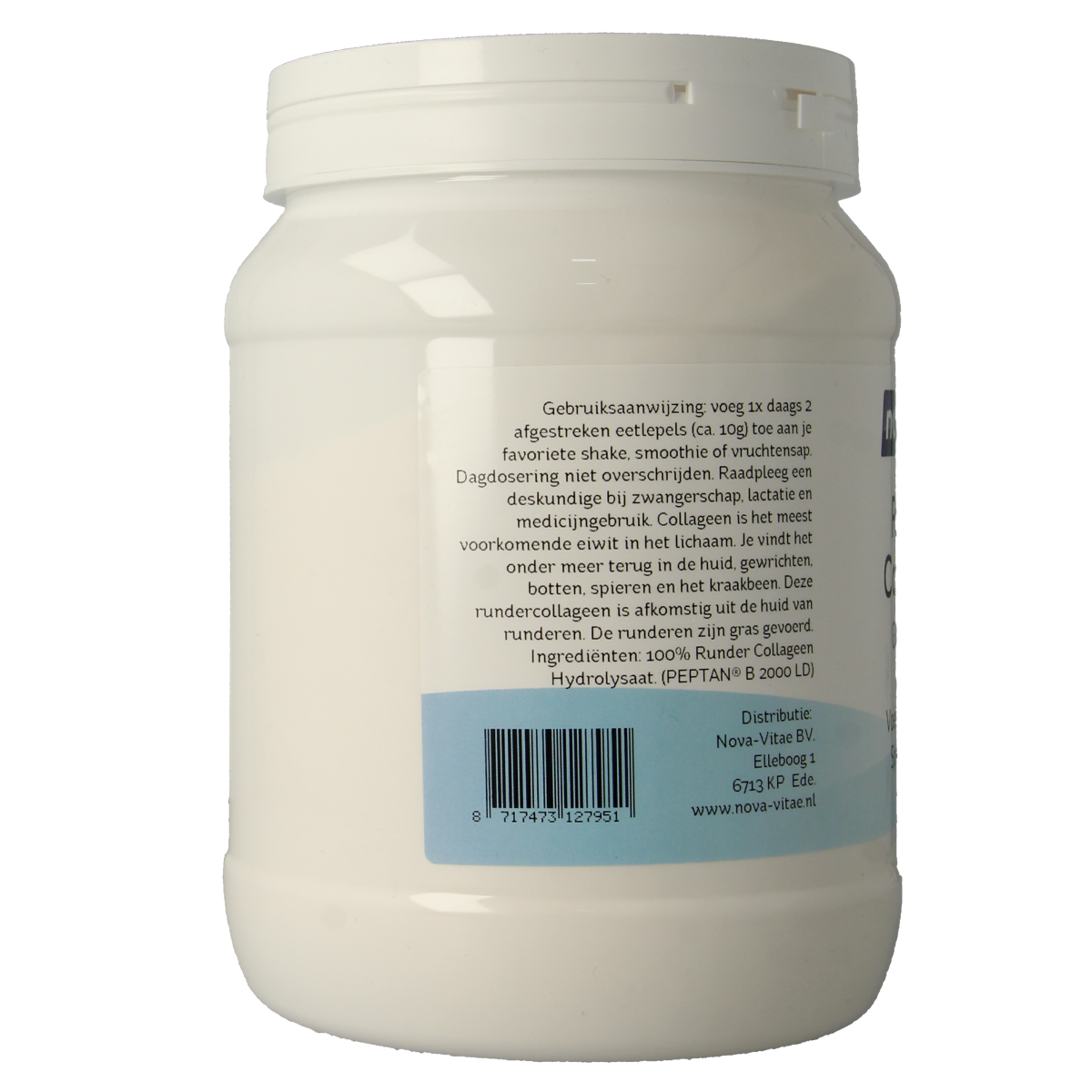 Nova Vitae Runder collageen gras gevoerd Peptan 500.00 Gram