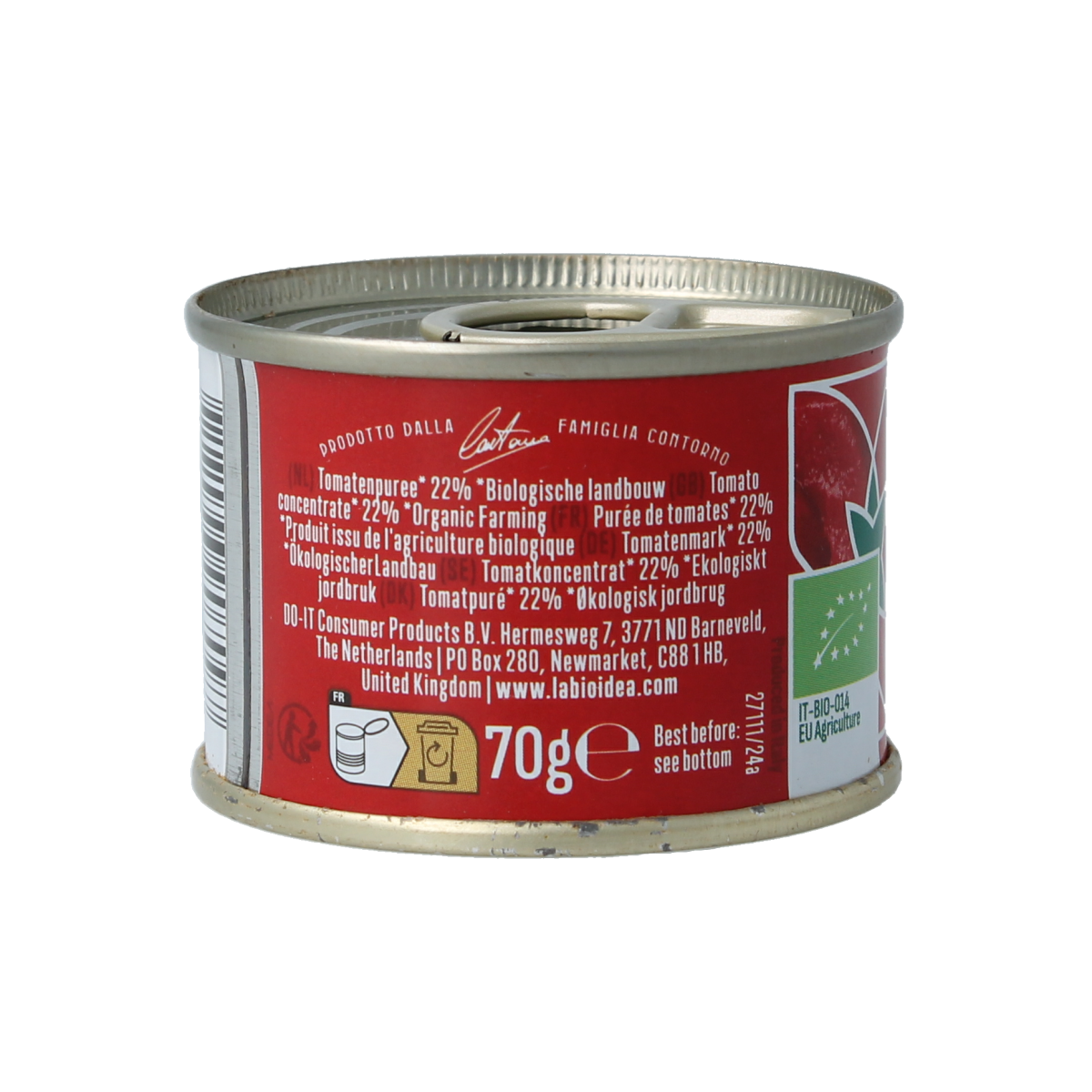La Bio Idea Tomatenpuree geconcentreerd bio 70.00 Gram