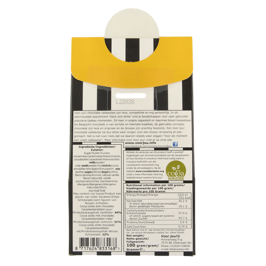 Voor Jou! Cadeau doos black & white happy birthday 100.00 Gram