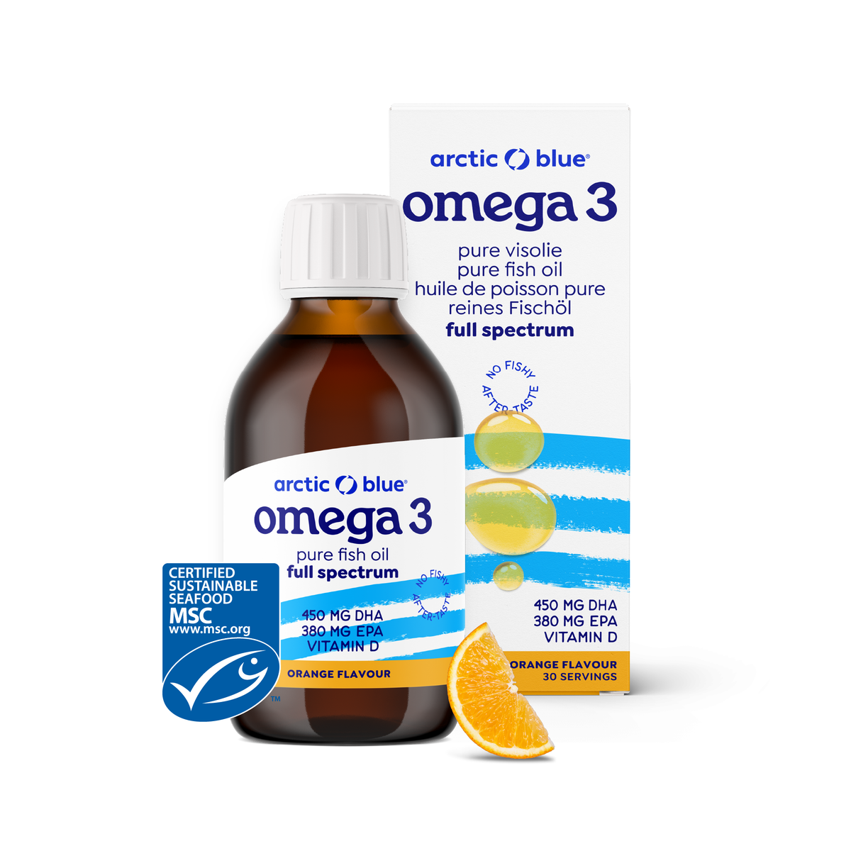 Arctic Blue Omega 3 pure visolie met vitamine D 150.00 Milliliter