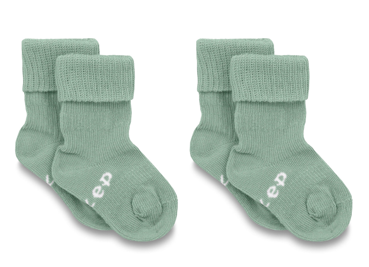 KipKep Blijf baby sokjes 6-12 mnd pale green/groen 2 Paar