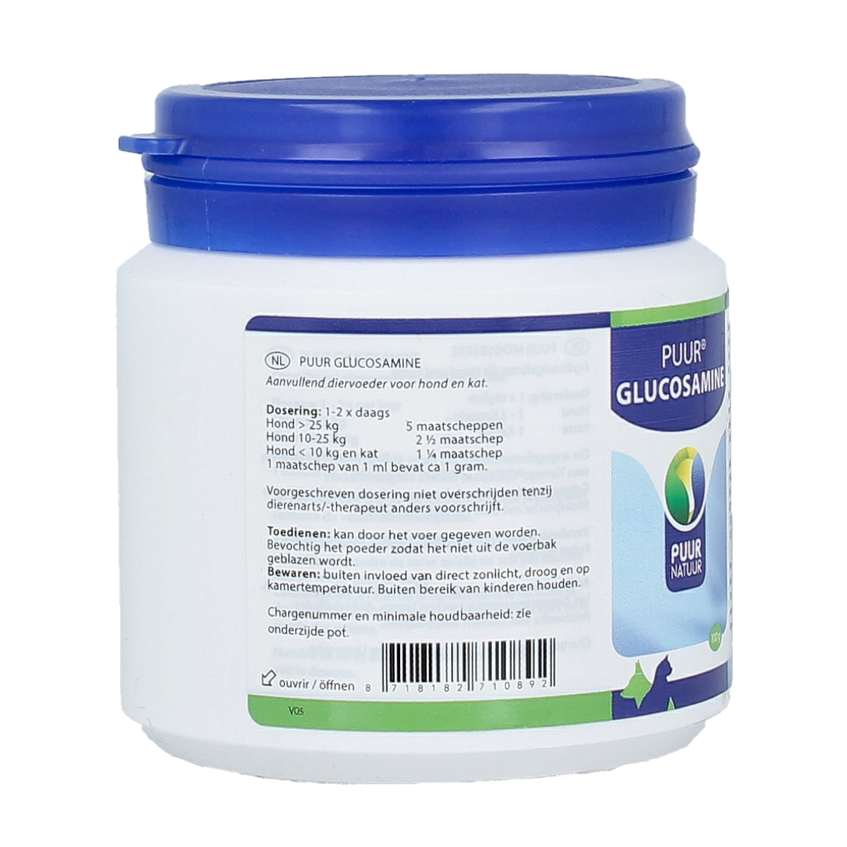 Puur Glucosamine hond & kat 100.00 Gram