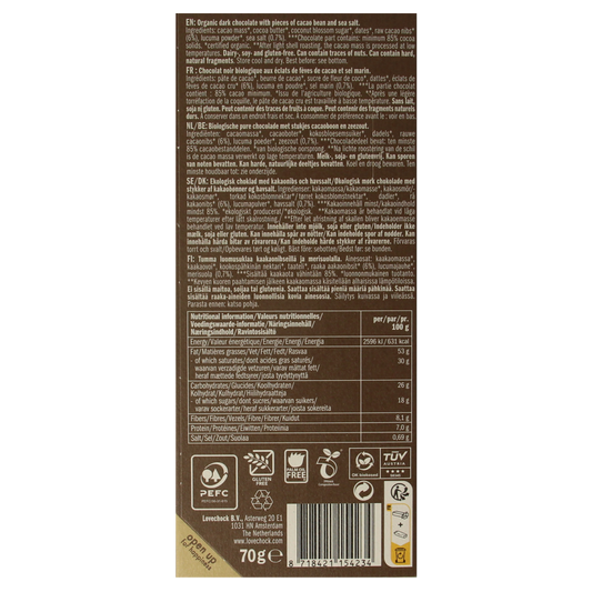Lovechock Sweet nibs & seasalt bio 70.00 Gram