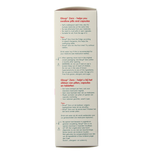 Gloup Zero medicatie inname gel framboos 150.00 Milliliter