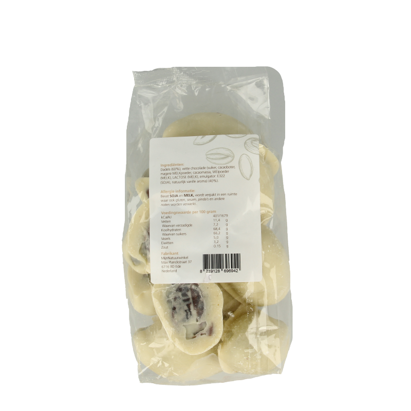 MijnNatuurwinkel Chocolade dadels wit 400 Gram