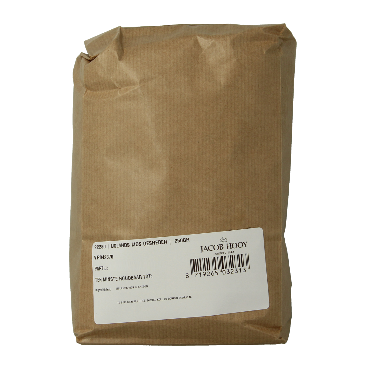 Jacob Hooy IJslands mos gesneden 250.00 Gram
