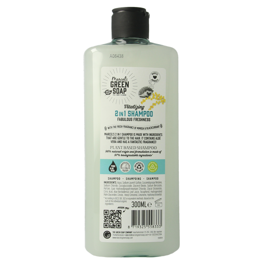 Marcel's Green Soap Shampoo & conditioner 2in1 mimosa zwarte bes 300.00 Milliliter