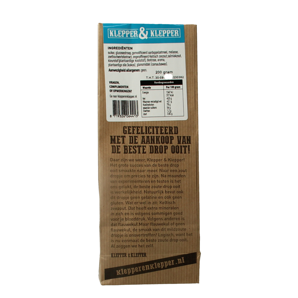 Klepper&Klepper De beste drop ooit mildzout 200.00 Gram