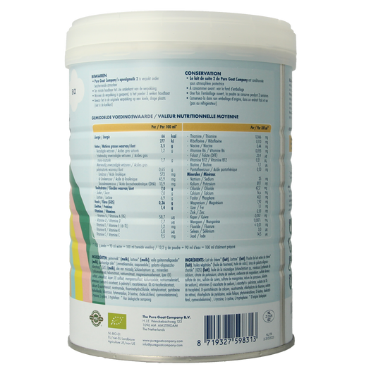 Pure Goat Opvolgmelk 2 bio 800.00 Gram