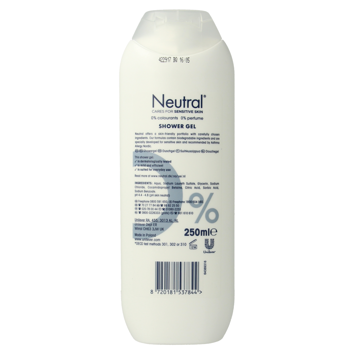 Neutral Douchegel 250.00 Milliliter