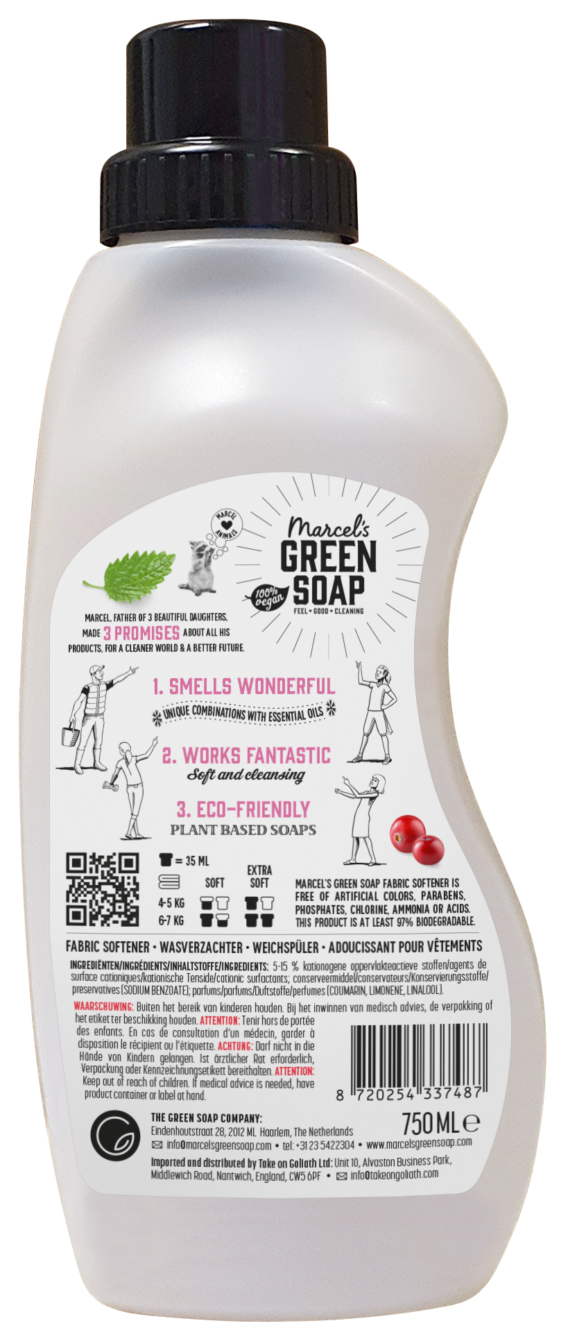 Marcel's Green Soap Wasverzachter patchouli & cranberry 750.00 Milliliter