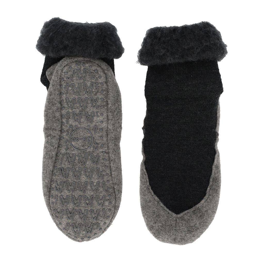 Apollo Huisslof wol anti-slip antraciet 39/40 1 Paar