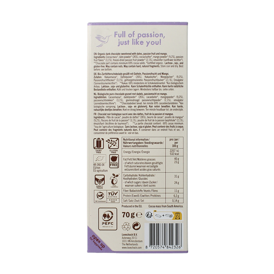 Lovechock Passionfruit mango bio 70.00 Gram