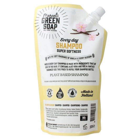 Marcel's Green Soap Shampoo vanille & kersenbloesem navulling 500.00 Milliliter