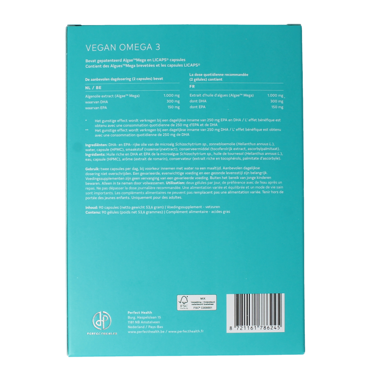 Perfect Health Vegan omega 3 90.00 Softgels