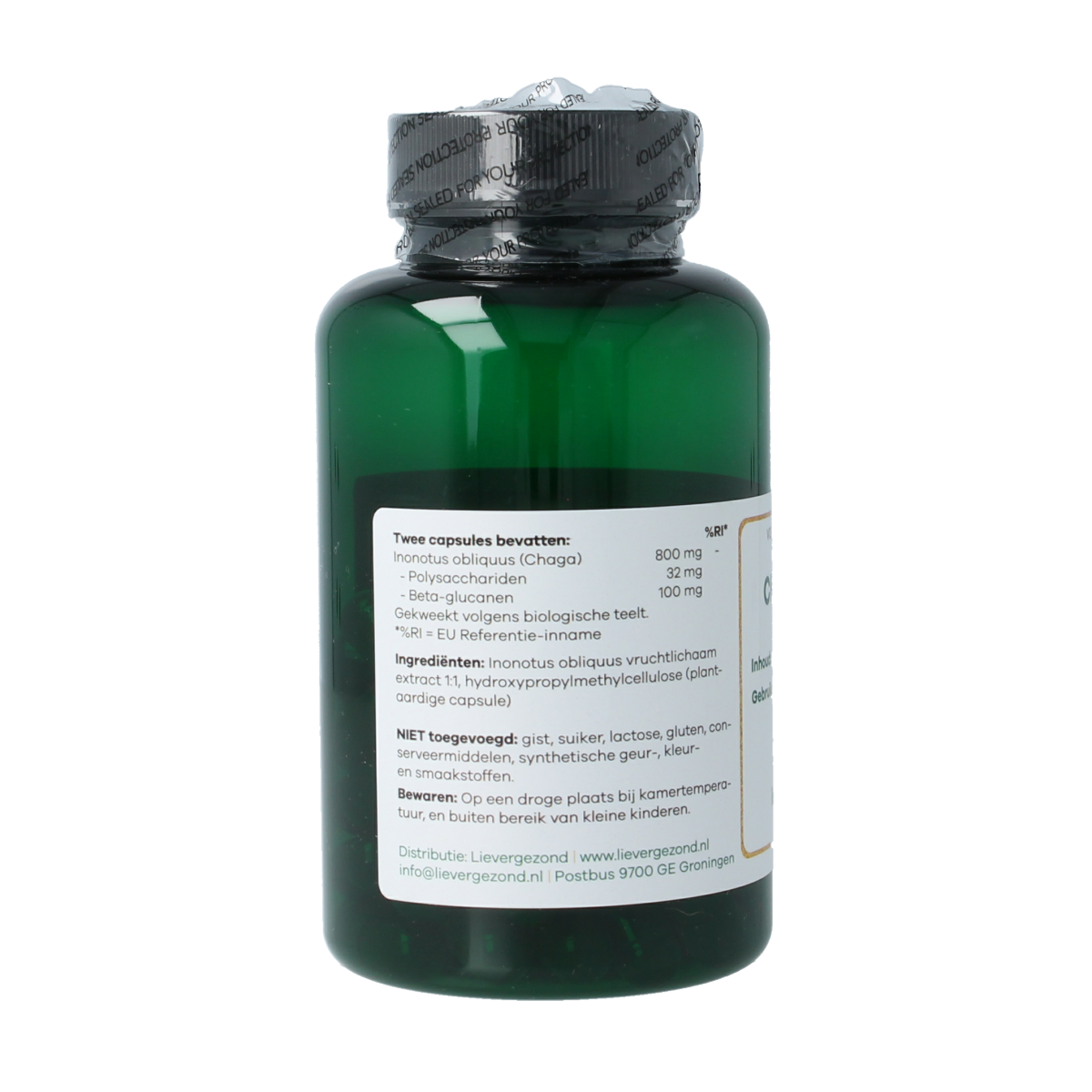 Liever Gezond Chaga 400mg vegan bio 60.00 Vegetarische capsules