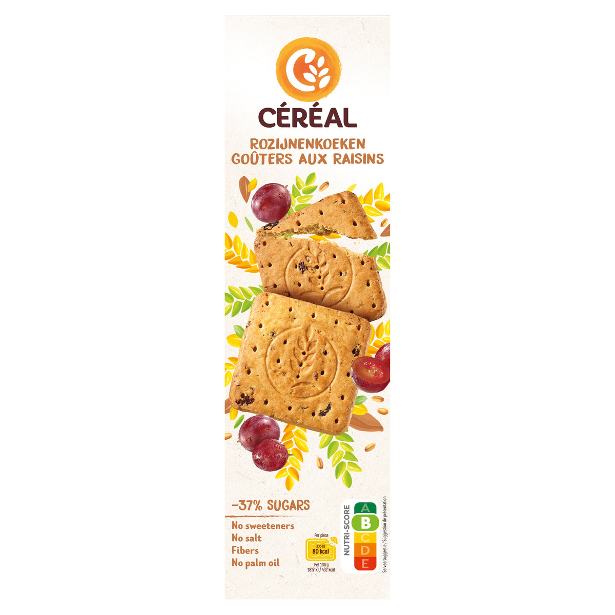 Cereal Rozijnenkoeken minder suiker 360.00 Gram